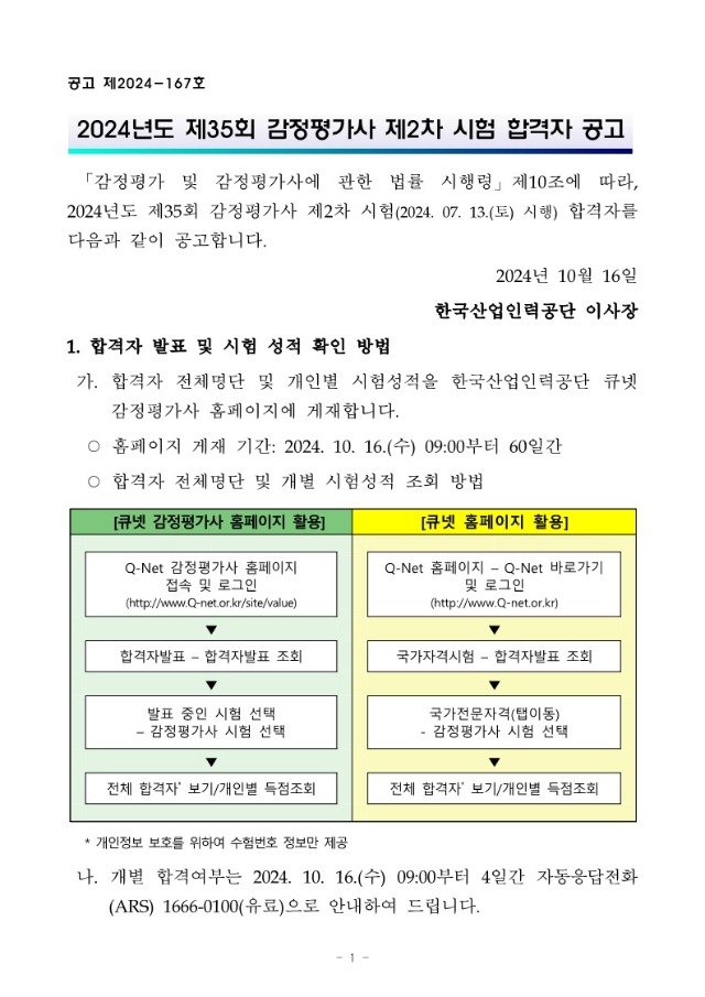 2024년도 제35회 감정평가사 제2차 시험 합격자 공고_1.jpg